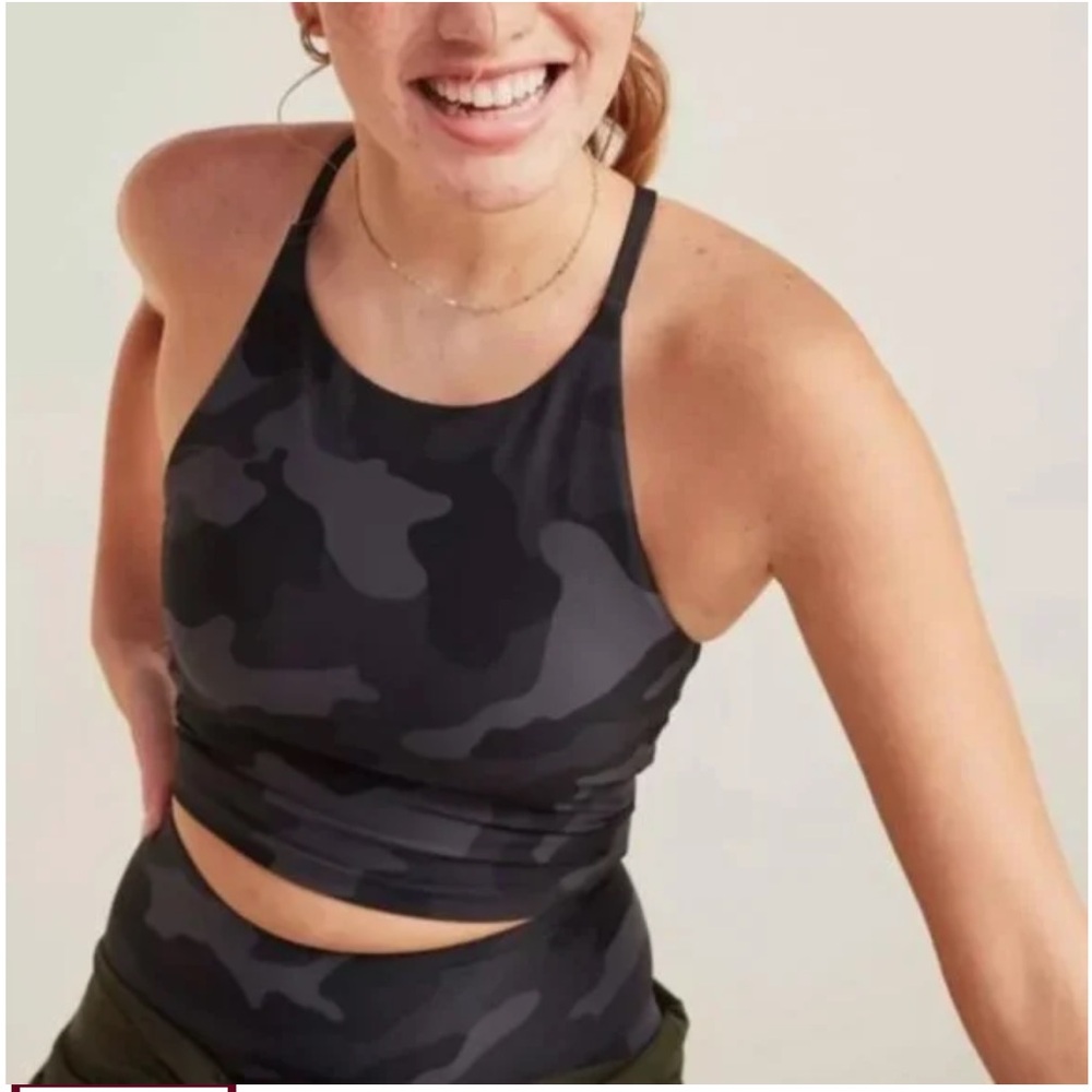 Old Navy active power soft black camo tank